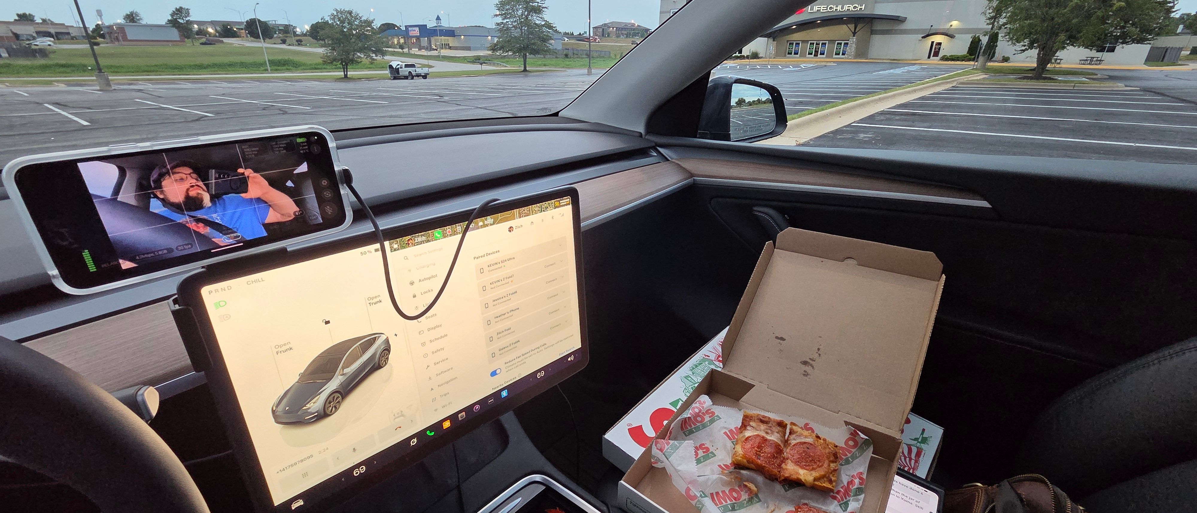 Tesla interior detail.
